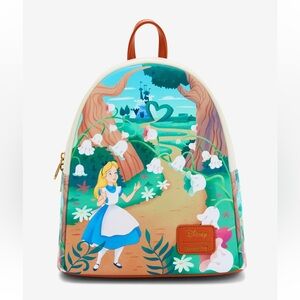 NWT Alice in Wonderland Flower Walkway Loungefly Disney mini back